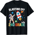 Blasting Off Into 2nd Grade Boys First Day Second Grade Kids T-Shirt