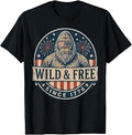 Patriotic Bigfoot Wild Free Since 1776 Sasquatch 4th July T-Shirt