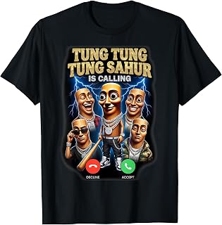 Tung Tung Tung Sahur is Calling Italian Brainrot Meme Funny T-Shirt