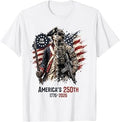1776-2026 Patriotic Soldier American Flag 250 Years T-Shirt