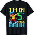 Bruh I'm in 5th Grade Gamer First Day of School Gaming Kids T-Shirt