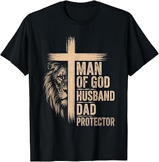 Man of God Father's Day Men Husband Dad Protector T-Shirt