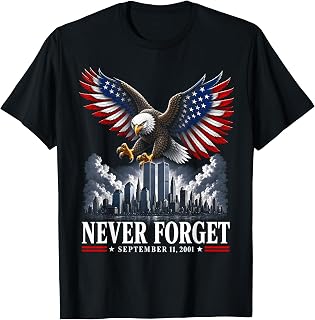 Never Forget September 11 2001 Memorial Day America Flag T-Shirt