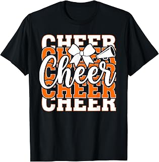 Cheer Cheerleading for Cheerleader Squad Girl BFF Orange T-Shirt