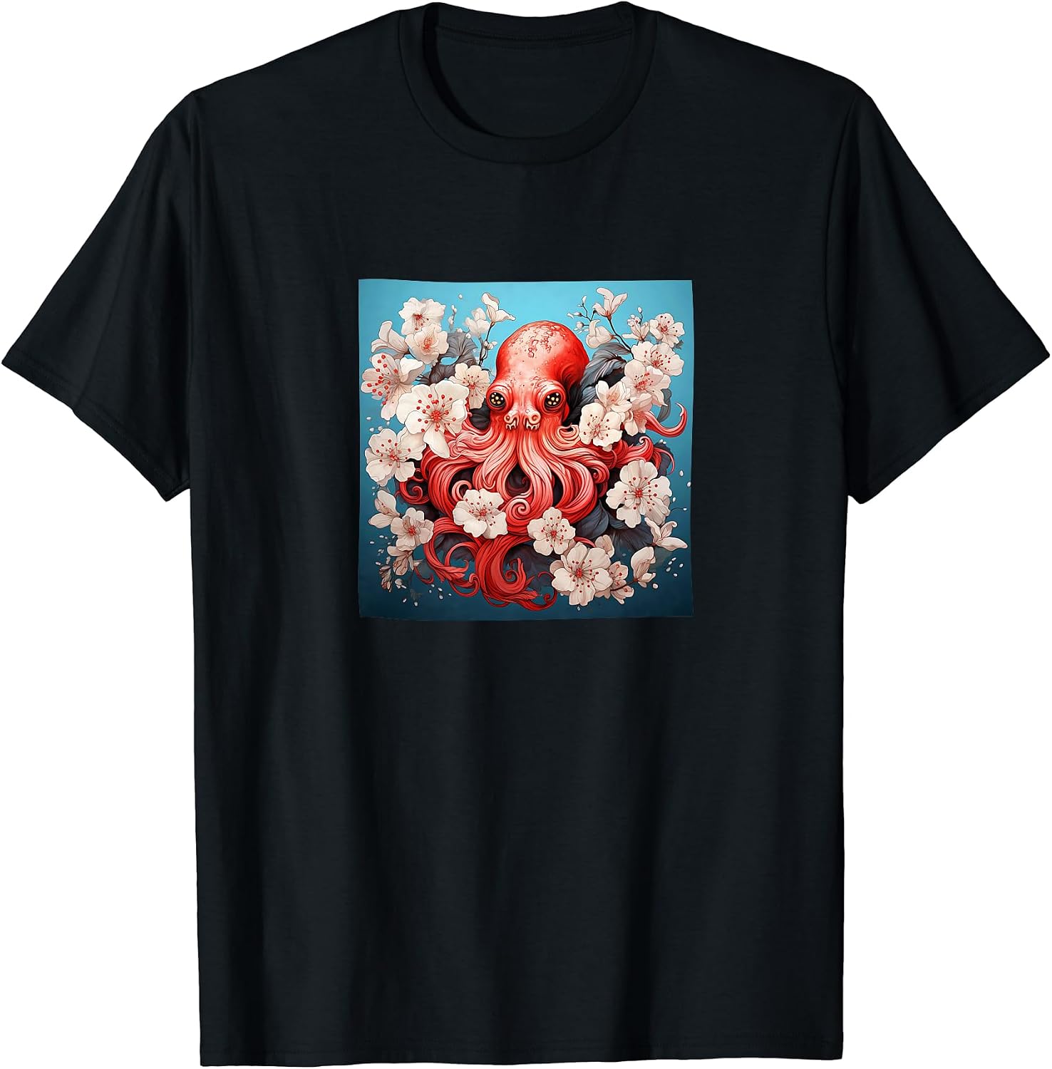 Octopus With Flowers Around Boho Style Merch