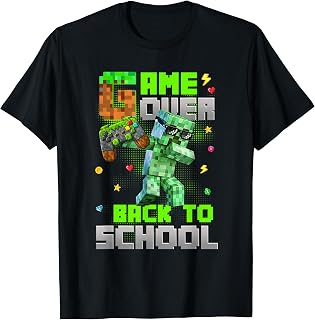 Game Over Back to School Funny Bruh We Back Kids Boy Gaming T-Shirt