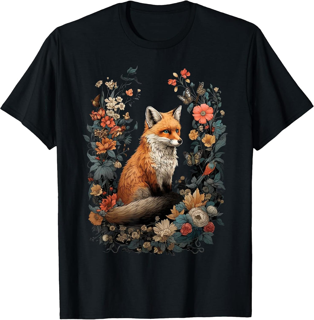 Wildlife Floral Fox Nature Animal Flowers