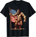 Funny American Bigfoot 4th of July Shirt Men Women