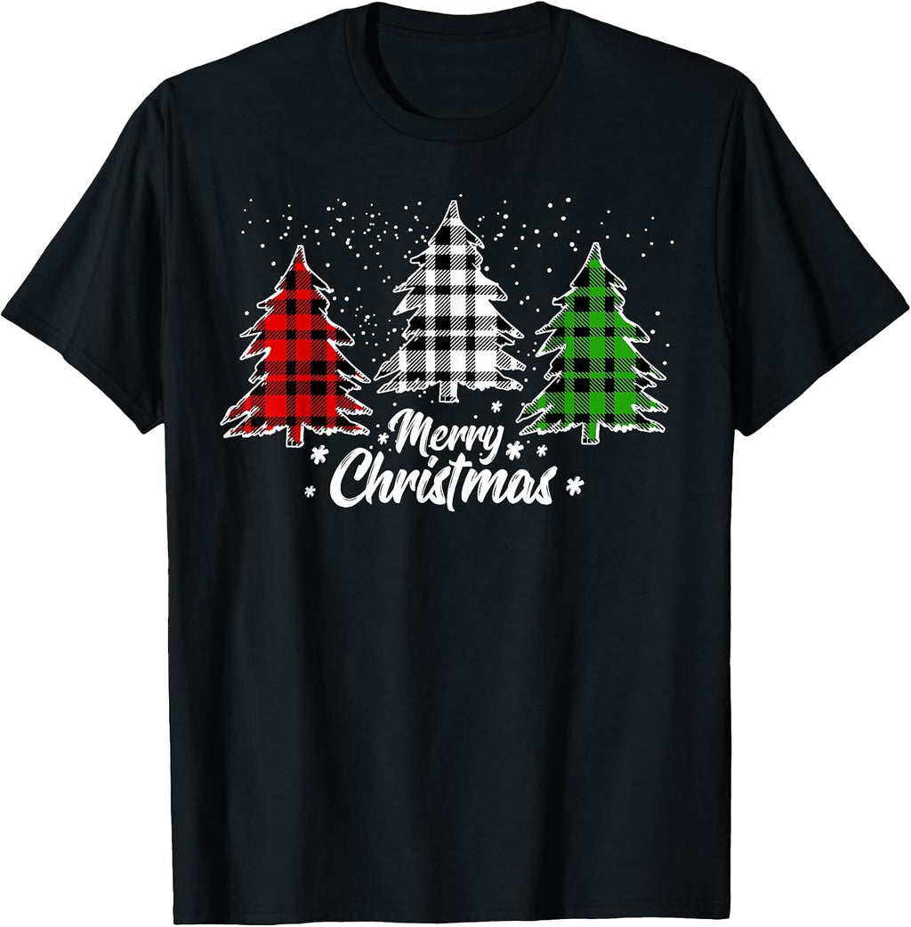 Merry Christmas Tree Buffalo Plaid Xmas