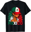 Mexico Girl Flag Proud Heritage Month Womens Mexican T-Shirt