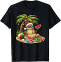 Christmas in July Santa Snowman Beach Summer Xmas in June T-Shirt