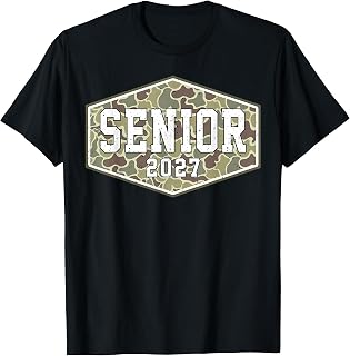 Retro Camo Senior Class of 2027 Graduation T-Shirt