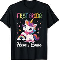 Unicorn First Grade Here I Come Back to School Girls Kids T-Shirt