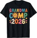 Grandma Camp 2026 Family Vacation Summer Camping Crew Kids T-Shirt