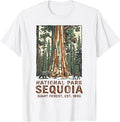 Sequoia National Park Giant Forest Bear Vintage Travel Art T-Shirt