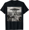 Funny Hilarious Cat Alien Selfie with UFOs Apparel