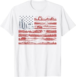 National Parks American Flag Patriotic 4th of July T-Shirt