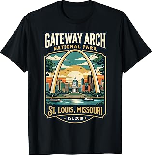 Gateway Arch National Park St Louis Missouri Vintage Badge T-Shirt