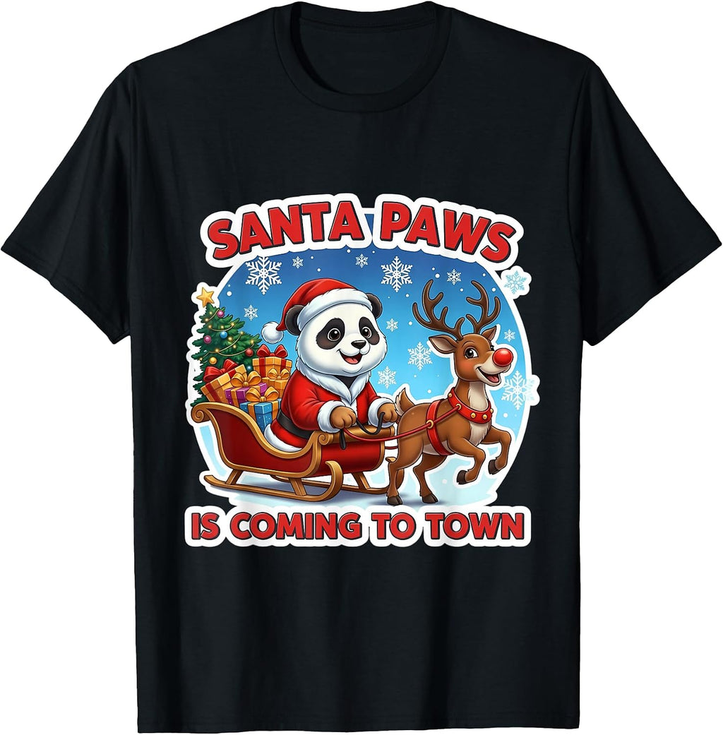 Santa Paws Is Coming To Town Christmas Panda Merch