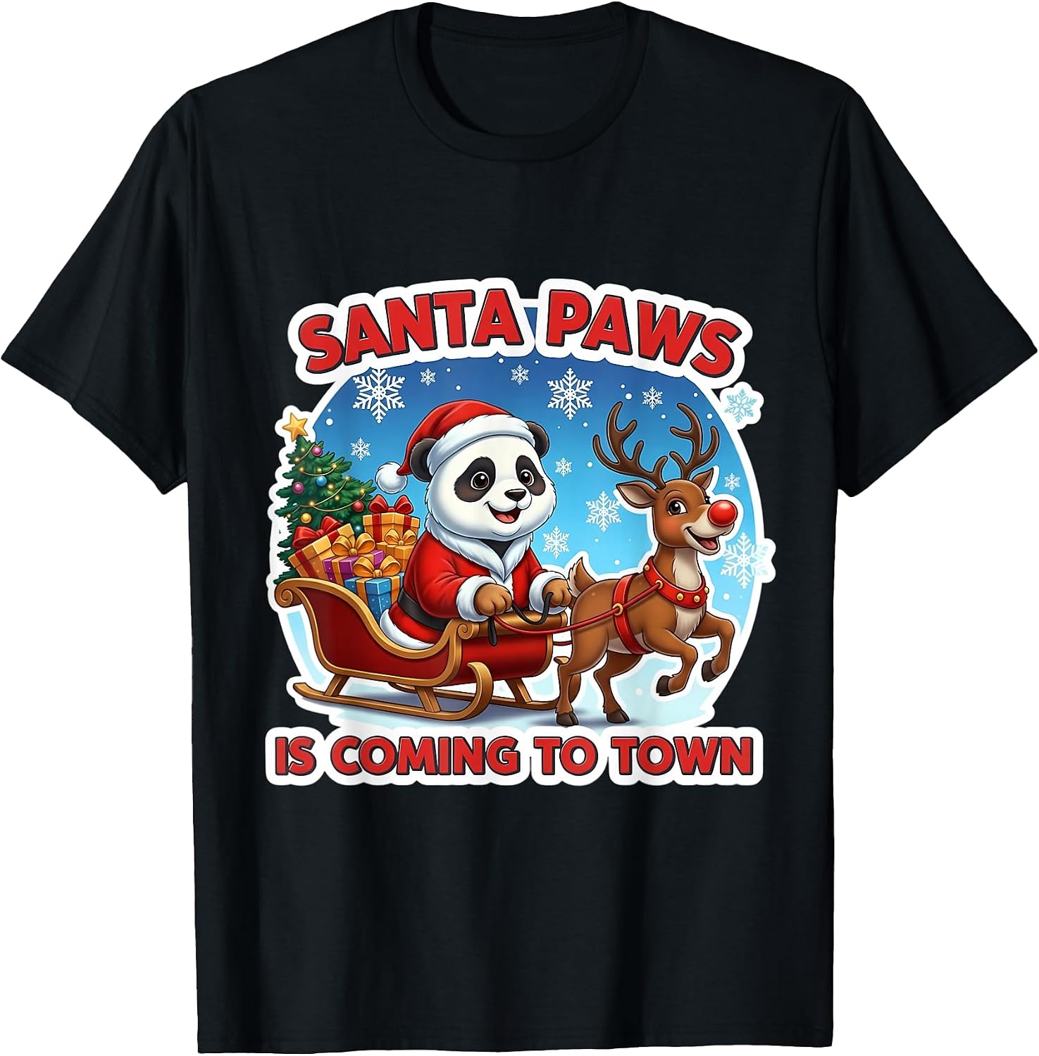 Santa Paws Is Coming To Town Christmas Panda Merch