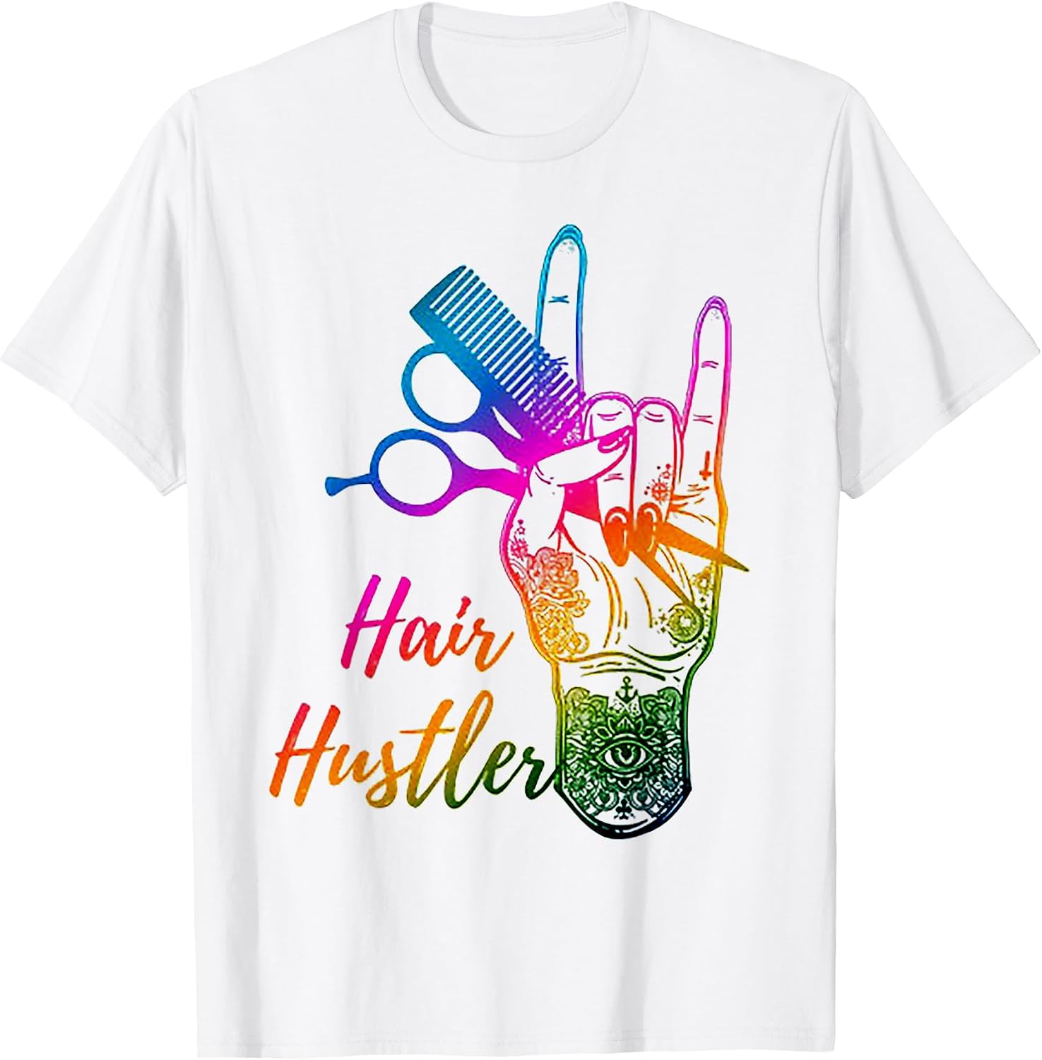 Funny Hair Hustler Funny Hair Stylist Tee Shirt