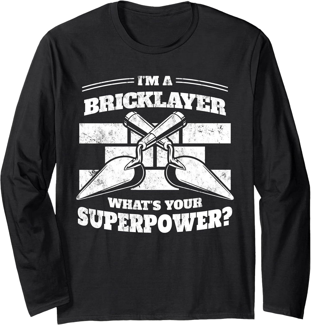 Bricks and Shovel Construction Funny Worker Long Sleeve T-Shirt