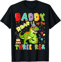 Daddy of The Three Rex 3Rd Birthday Boy Dinosaur T-Rex T-Shirt