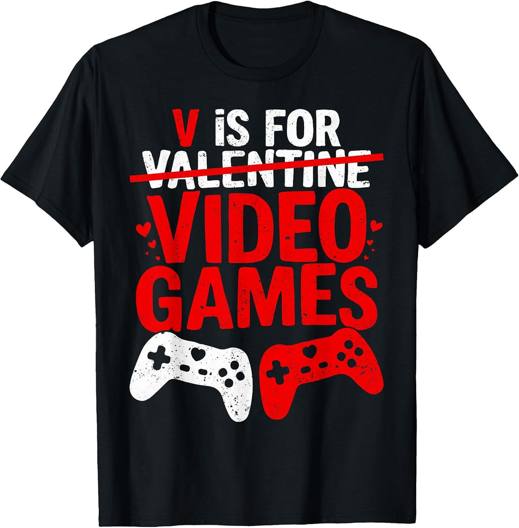 Mens Valentines Shirts Boys Kids Gamer Gifts