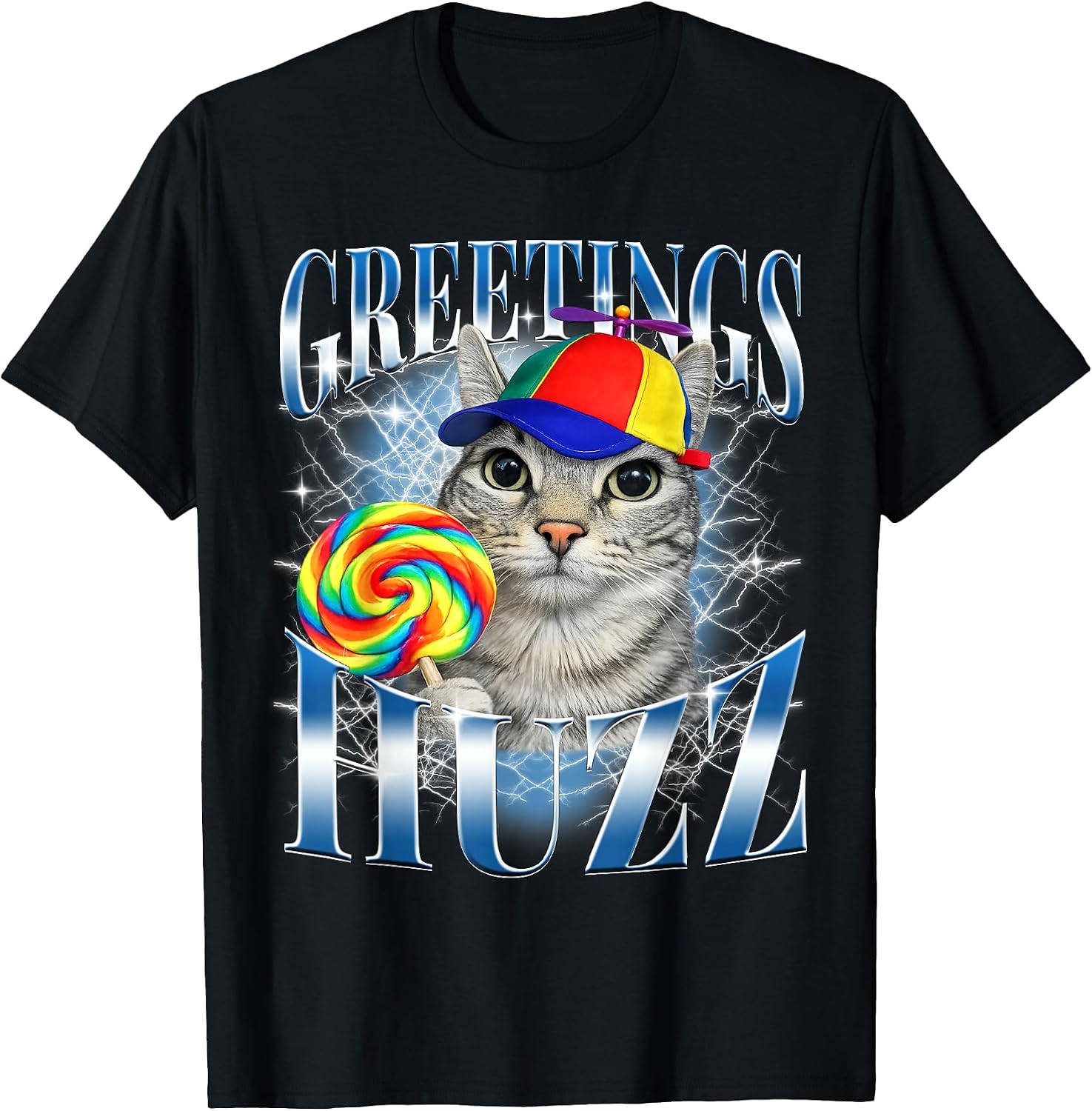 Greetings Huzz Funny Lollipop Cat Meme Men Women