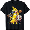 Funny Baseball Drip American Flag Boys Kids Youth T-Shirt