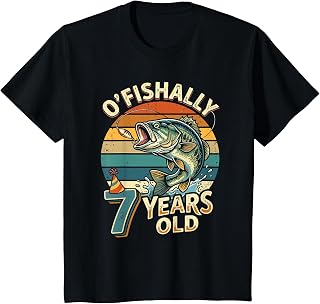 Ofishally 7 Years Old 7th Birthday Fishing T-Shirt