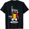 Belgian Flag Raccoon Funny Belgium T-Shirt