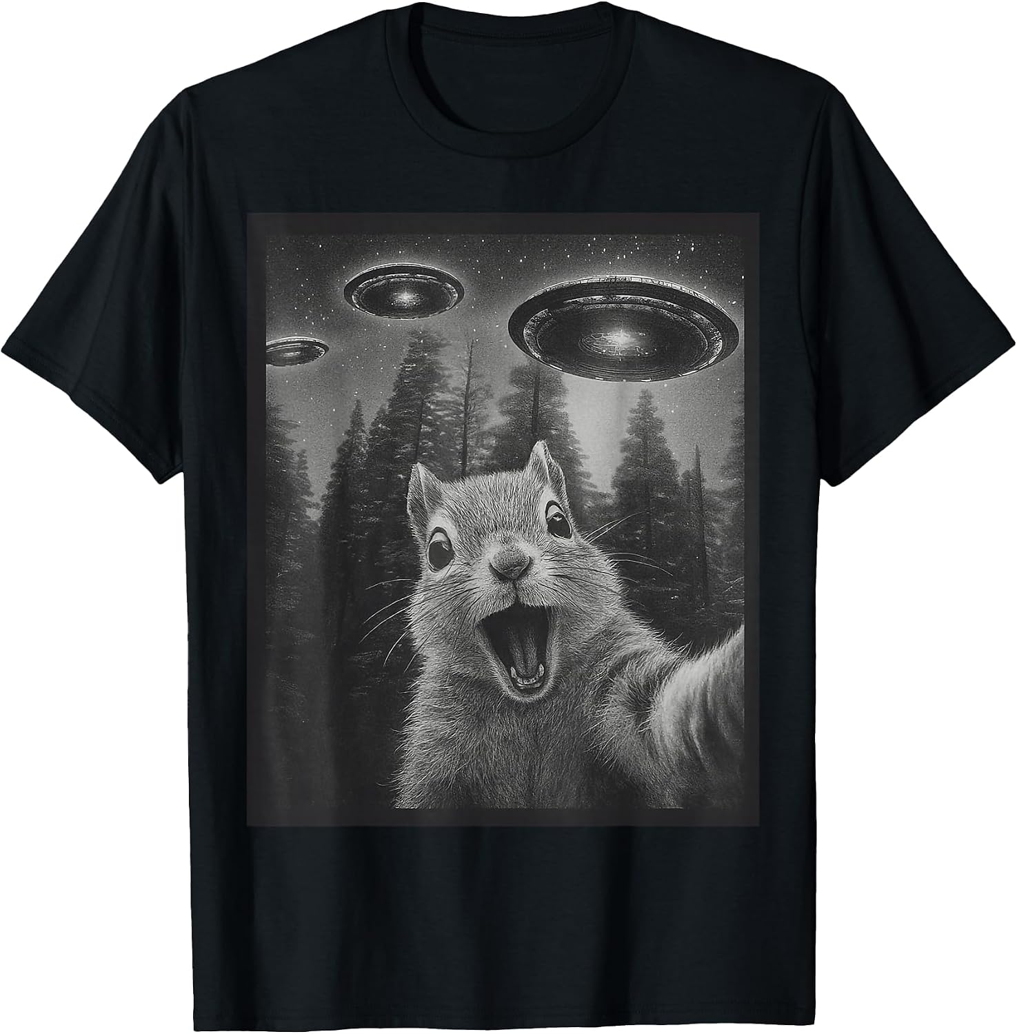 Squirrel Selfie Alien UFO Apparel Graphic Tees