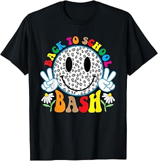 Cute Leopard Smile Face Back to School Bash Teacher Student T-Shirt