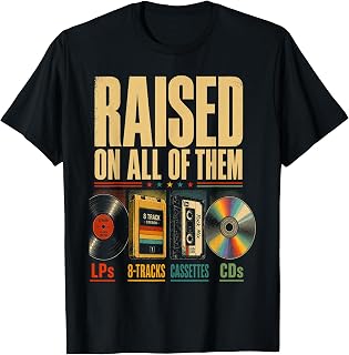 Raised On All of Them Vintage Music Lover Retro Cassette T-Shirt