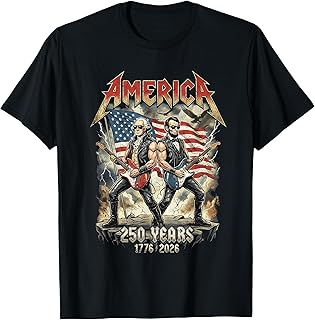 Abe Lincoln Guitar George Washington USA 250 Anniversary T-Shirt