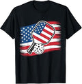 Pickleball Lovers 4th of July American Flag Pickle Ball USA T-Shirt