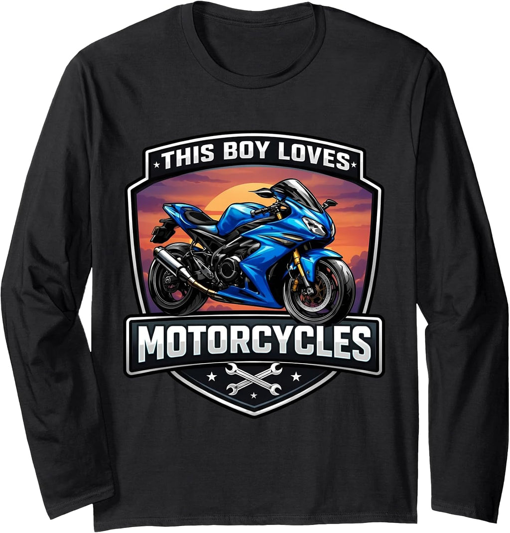 This Boy Loves Motorcycles Street Motorbike Merch