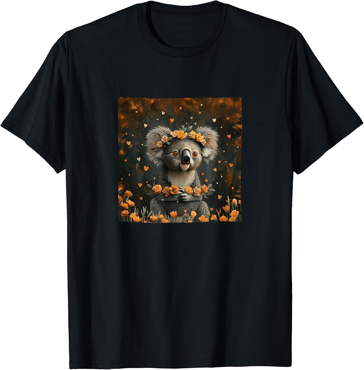Koala Flowers With Hearts Around Boho Merch