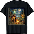 Bigfoot and Alien UFO Campfire Sasquatch Funny Camping T-Shirt