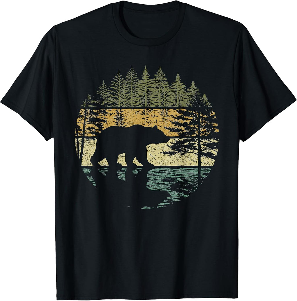 Retro Forest Trees Outdoors Nature Vintage Graphic