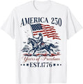 250 America Years of Freedom Est. 1776 Western Cowboy Boys T-Shirt