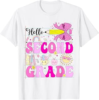 Hello Second Grade Pencil Bow Back to School 2nd Grade Girl T-Shirt