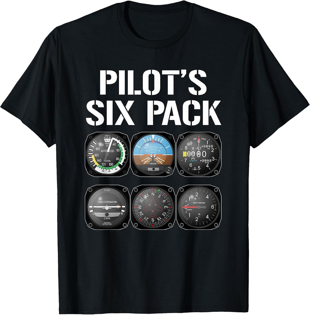 Pilot's Six Pack Funny Pilot Apparel