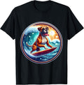 Boxer Dog Surfing Lover Surfer Owner Surfboard Rider Board T-Shirt
