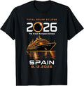 Spain Sea Cruise Ship Total Solar Eclipse 12 August 2026 T-Shirt