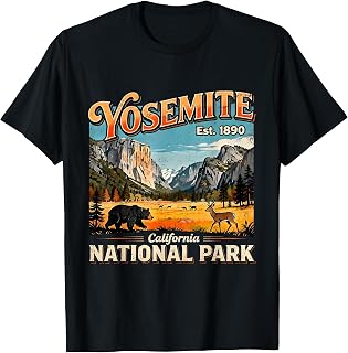 Yosemite California National Park 1890 Camping Souvenir T-Shirt