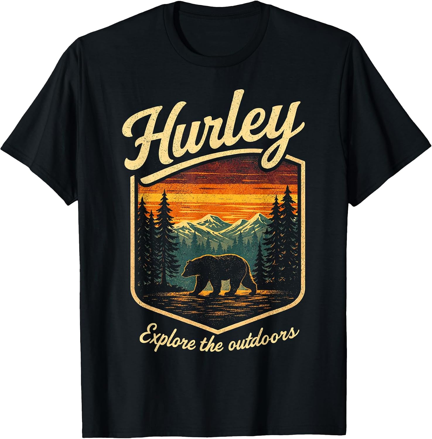Vintage Outdoor Adventure Nature Bear Hiking