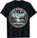 Glacier National Park Montana USA Explore Wilderness Emblem T-Shirt