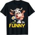 Funny Cow Cattle Flower Bull Gift Cute Farm Smile